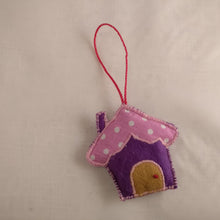 Handmade fabric Christmas tree ornament, Premium selection, House
