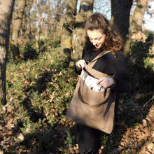 Handmade Dog themed, brown, Tote bag with pockets