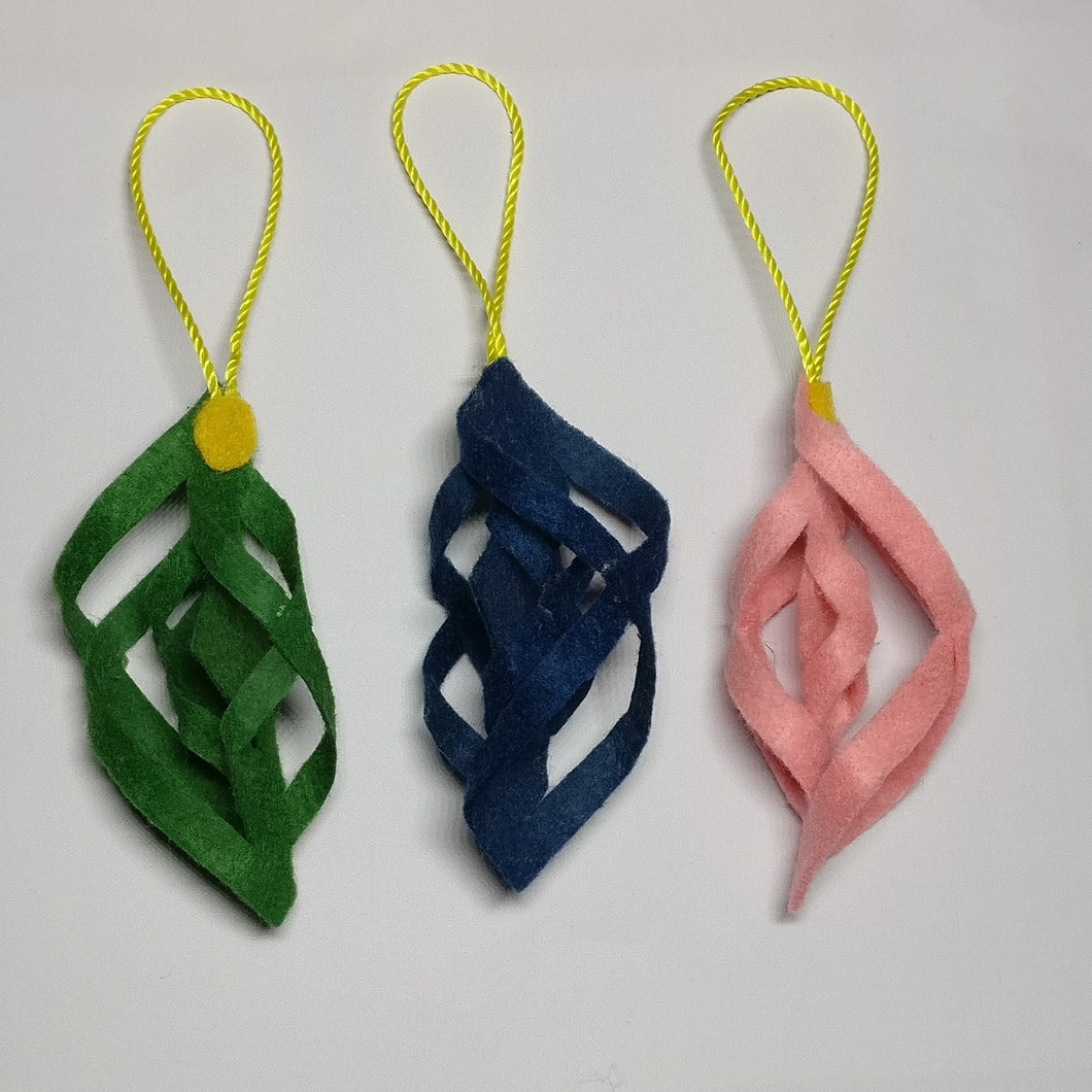 Handmade fabric Christmas tree ornaments, Standard selection, Combo set of 3