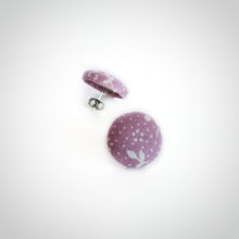 Pink, Floral, Polka-dots, Fabric Button, Stud Earrings, Butterfly safety backs