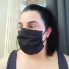 Eco-friendly face mask, face covering made with black 100% cotton fabric