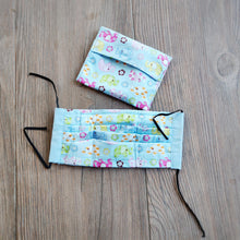 Handmade Eco-friendly face mask, Reversible face covering with filter pocket and removable nose wire, Matching mask case