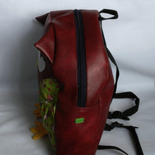 Grumpy owl, Dark Burgundy, Faux leather, Backpack