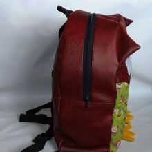 Grumpy owl, Dark Burgundy, Faux leather, Backpack