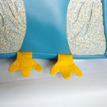 Happy owl, Petrol Blue, Faux leather, Backpack