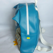 Happy owl, Petrol Blue, Faux leather, Backpack