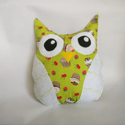 Handmade light green, Owl plush toy, Stuffed toy