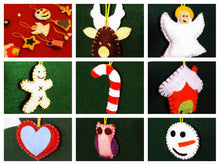 Handmade fabric Christmas tree ornaments, Premium selection