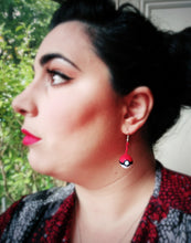 Long Pokeballs Felt Dangle Earring