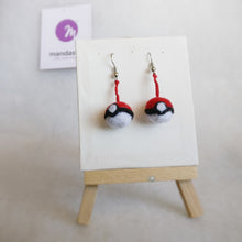 Long Pokeballs Felt Dangle Earrings