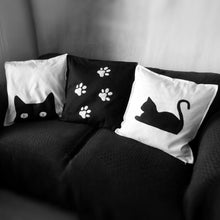 Black and white, Cat themed, Throw cushion Cover, Pillow cover (Combo)