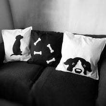 Black and white, Dog themed, Throw cushion Cover, Pillow cover (Combo or Single)