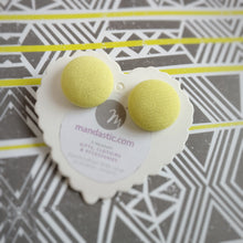 Yellow, Fabric Button, Stud Earrings, Large pair