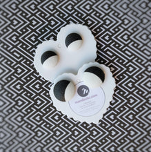 Black and White, Vegan leather, Fabric Button, Stud Earrings, 2 pairs