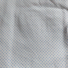 Blue on white polka-dots 100% cotton fabric option