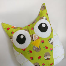 Handmade light green, Owl plush toy, Stuffed toy