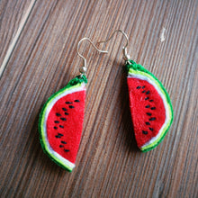 Watermelon Felt Dangle Earrings