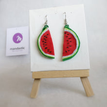 Watermelon Felt Dangle Earrings