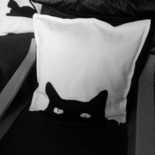 Black and white, Cat themed, Throw cushion Cover, Pillow cover (Single - cat face)