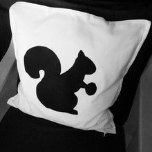 Black and white, Squirrel themed, Throw cushion Cover, Pillow cover (Single - squirrel body)