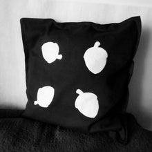 Black and white, Squirrel themed, Throw cushion Cover, Pillow cover (Single - acorns)